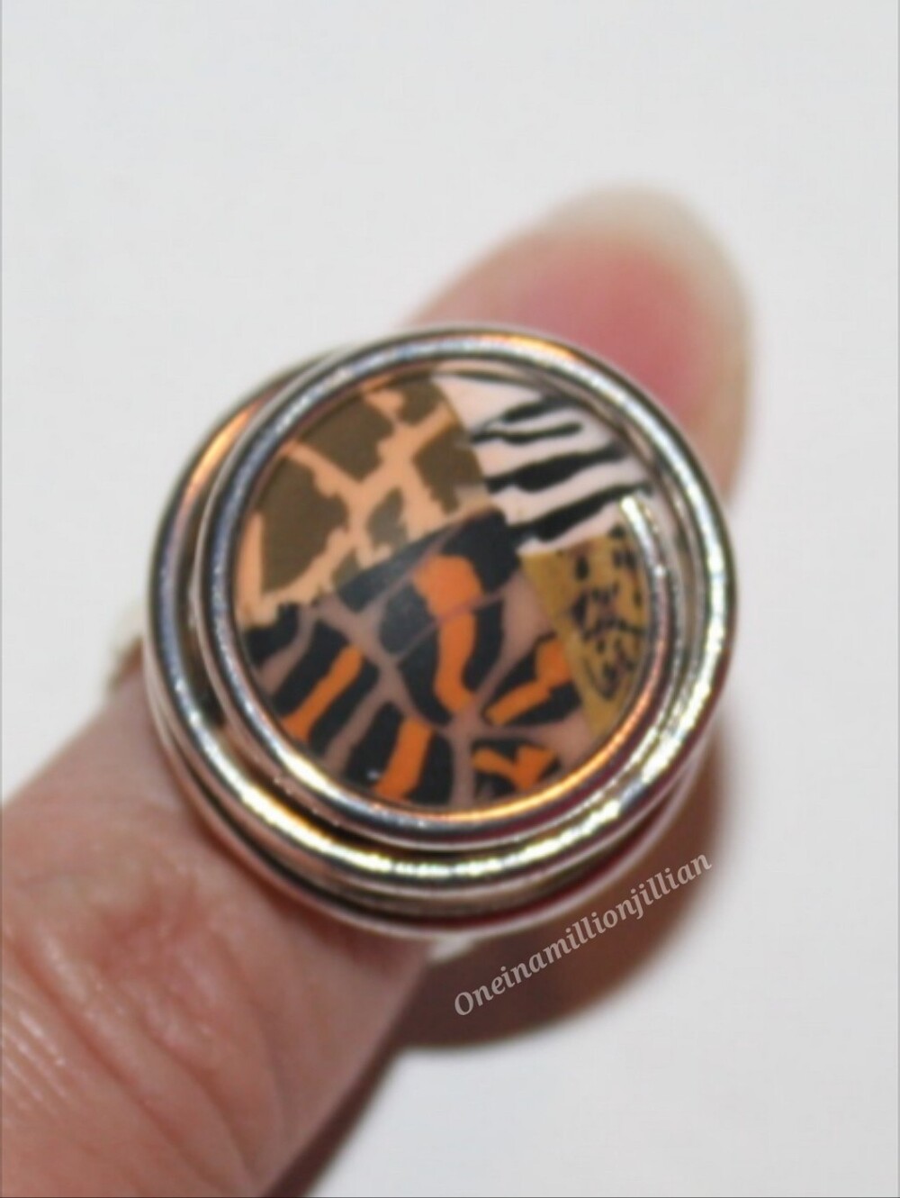 Vintage Spiral Clay Cocktail Ring